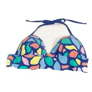 aerie Perky Triangle Geometric Patterned Design Bikini Swim Top Tie Around Neck